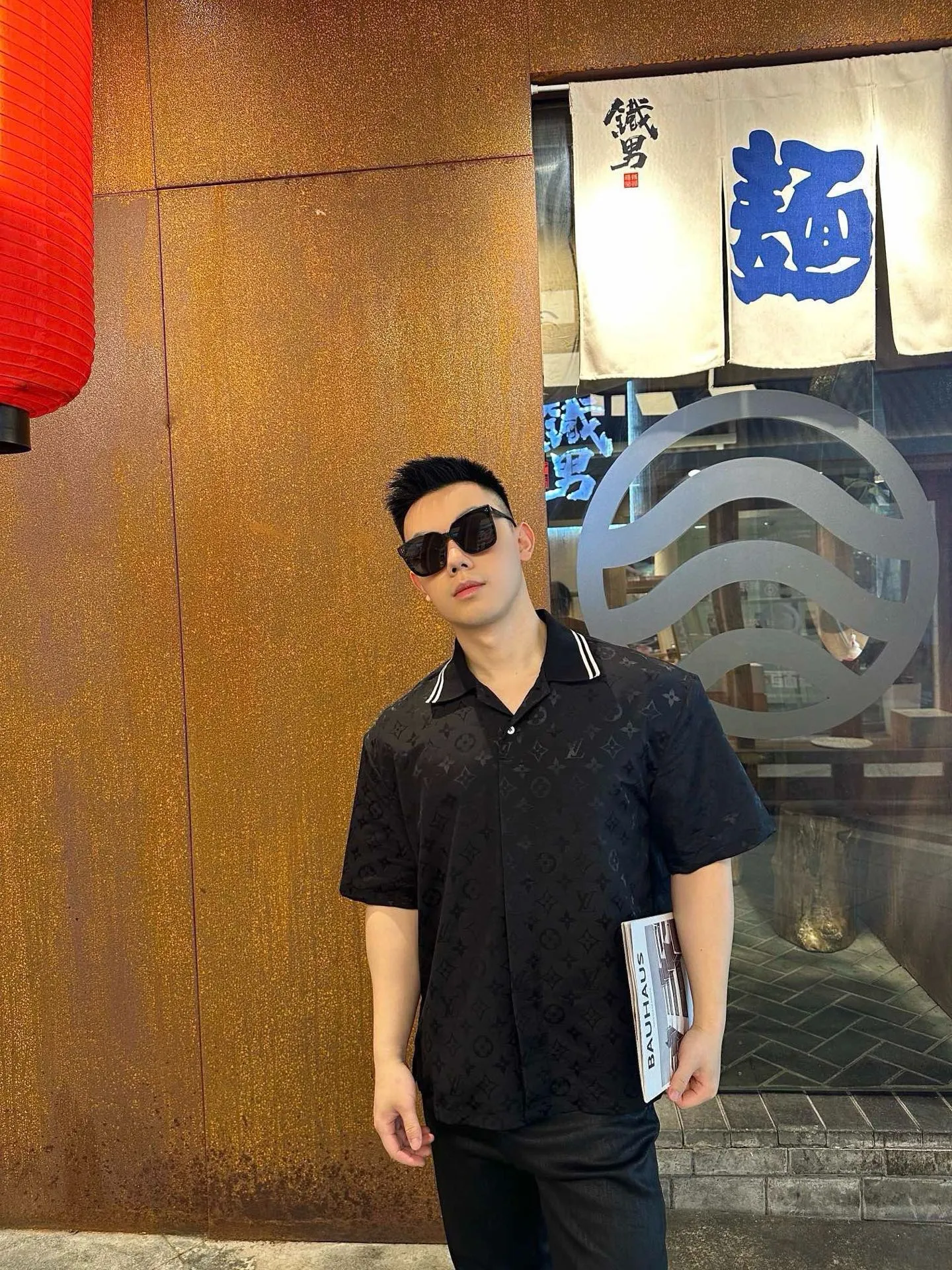 Louis Vuitton/Louis Vuitton 25ss old flower ripple jacquard suit short-sleeved shirt